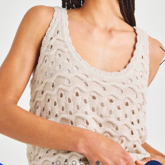 78. Splendid $128 Lowen Sweater Beige Knit Sleeveless Top - Picture 6 of 6